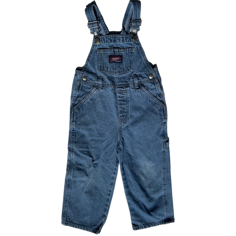 ♛4/$20♛ Old Navy Toddler Boys Overalls Blue Jean Bibs Adjustable Straps 3T